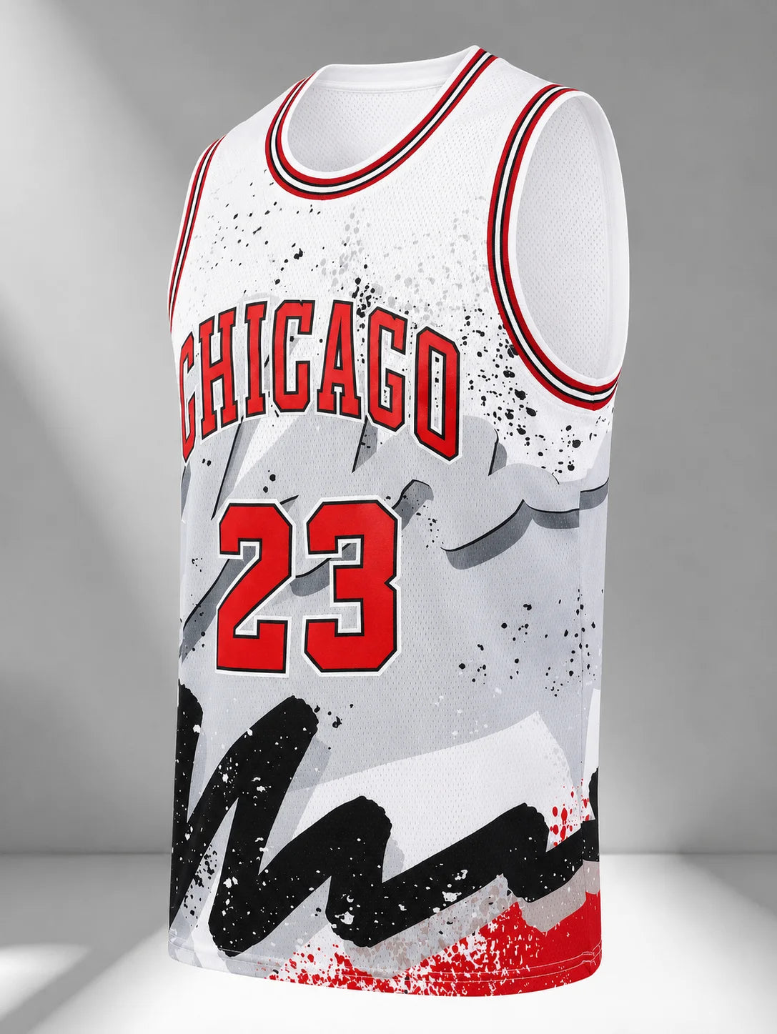 33 New York Knicks Graffiti Basketball Jersey Splash Art Print Breathable Mesh Sleeveless Fan Sport Tank Uniform Kids and Family