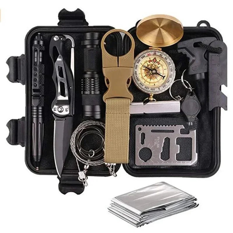 17-in-1 Outdoor adventure survival bag tactical tools for camping hiking and hunting outdoor emergency survival tool bag
