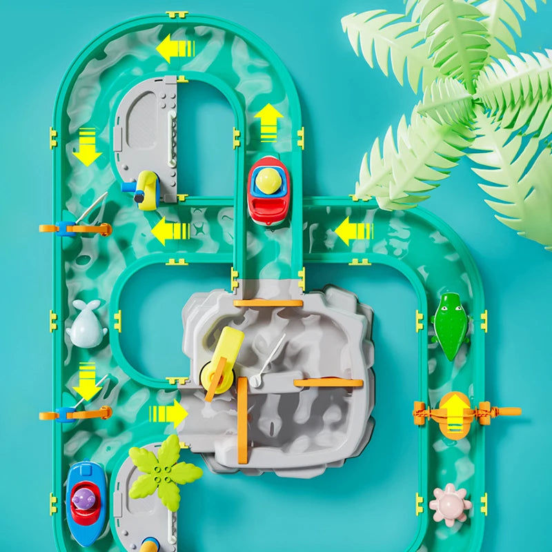 Todler Kids Toys Outdoor Water Table Toy Water Surfing Adventure Water Toys Fishing Toys Summer Parent-child Interaction Game