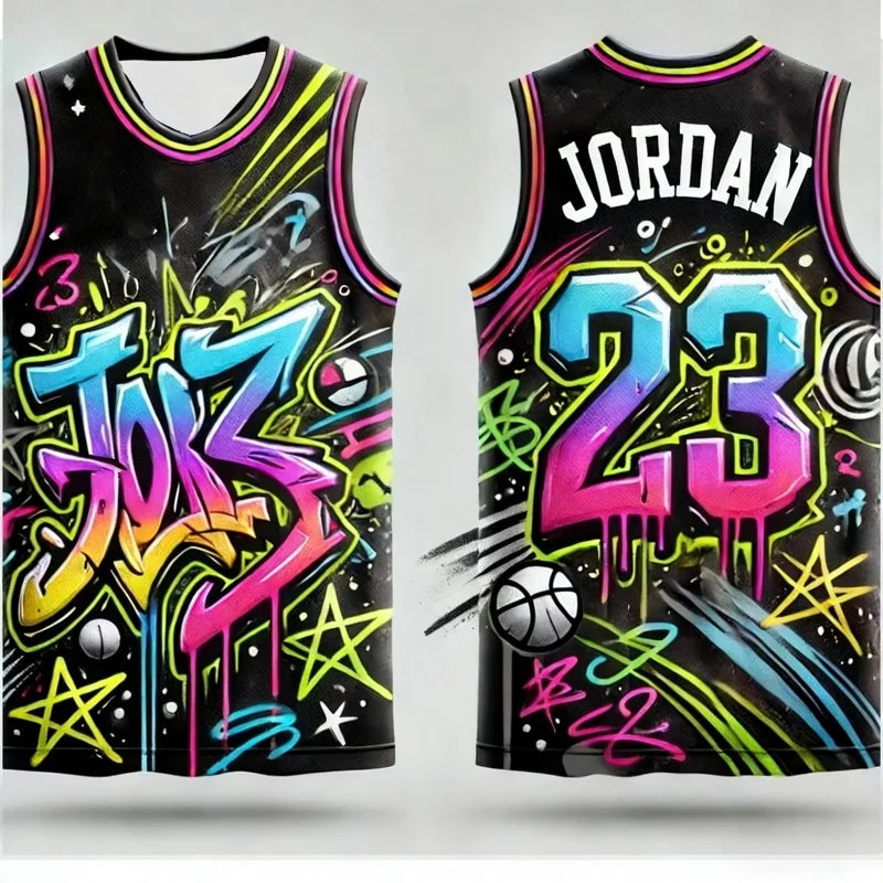 2026 Summer New Arrivals Jordan No. 23 Street Style Basketball Jersey Sports Vest Men Women Fan Special Jersey Family Kids Tees
