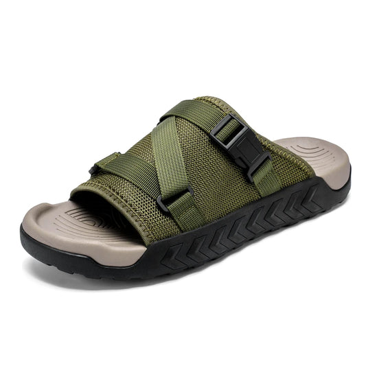 Summer Men Adjustable Outdoor Slippers Men Slides Anti Slip Slippers Black Khaki Green Comfortable Size 39-45 Men Slippers
