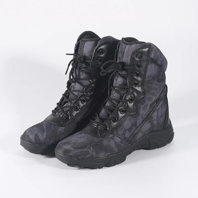 Outdoor Training Men Tactical Boots High-Top Desert Shoes Camouflage Combat Hunting Climbing Botas Hiking Shoes