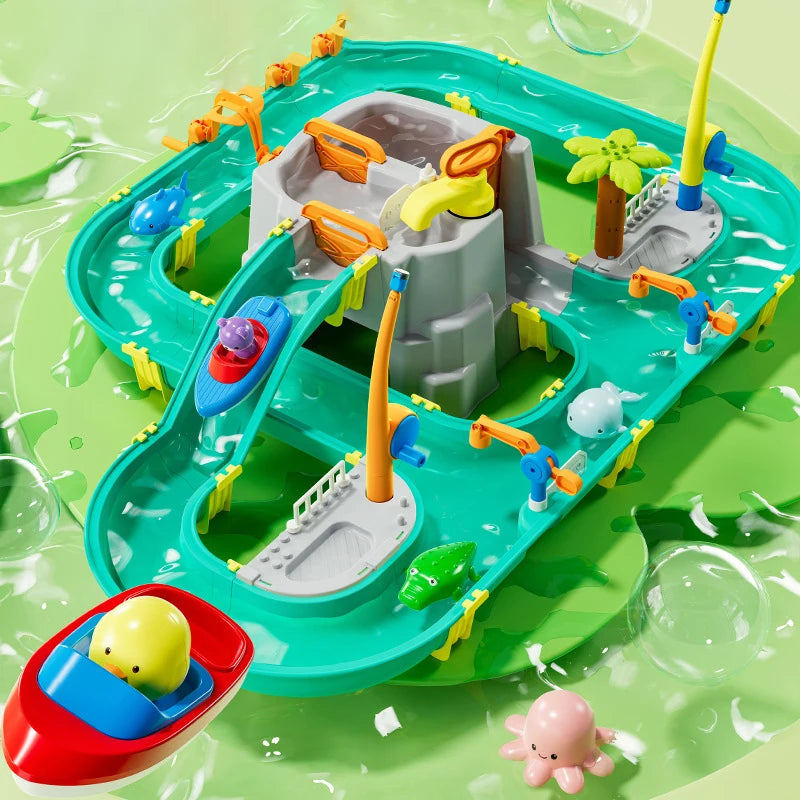 Todler Kids Toys Outdoor Water Table Toy Water Surfing Adventure Water Toys Fishing Toys Summer Parent-child Interaction Game