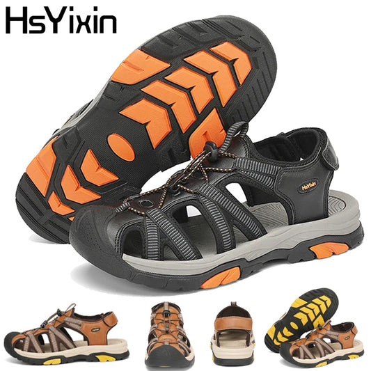 Summer Outdoor Sandals for Men Breathable Hiking Shoes Water Beach Mens Sandals Camping Climbing Aqua Sneaker Fashion Roman Shoe