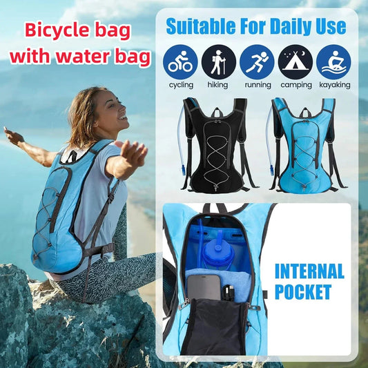 Outdoor bicycle backpack,sports backpack with water bag,portable waterproof and wear-resistant hiking bag,used for sports travel