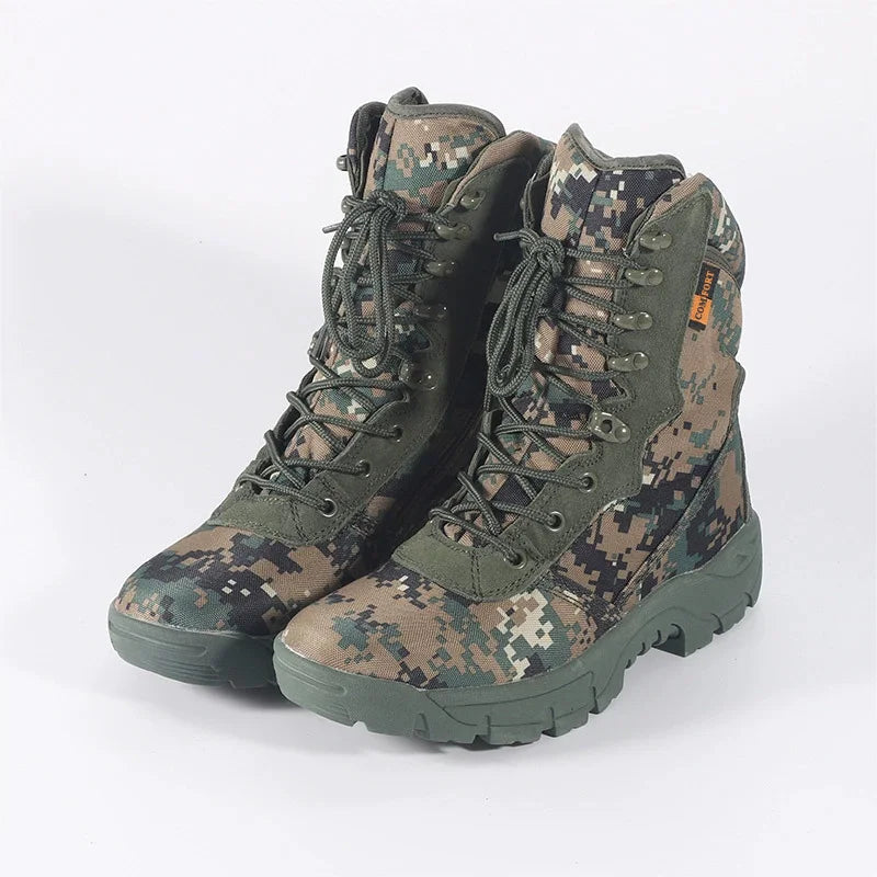 Outdoor Training Men Tactical Boots High-Top Desert Shoes Camouflage Combat Hunting Climbing Botas Hiking Shoes