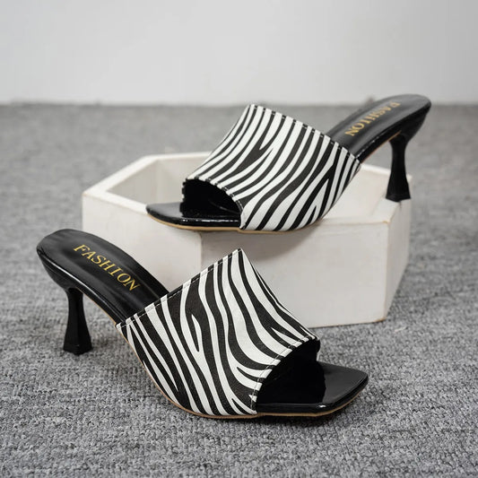 Summer Fashion Slippers Women Outdoor Banquet High-heeled Women's Slippers  Luxury Designer Women Sandals