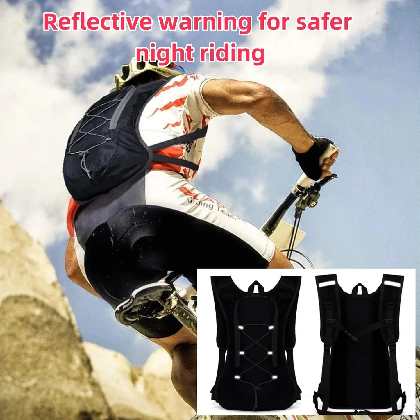 Outdoor bicycle backpack,sports backpack with water bag,portable waterproof and wear-resistant hiking bag,used for sports travel