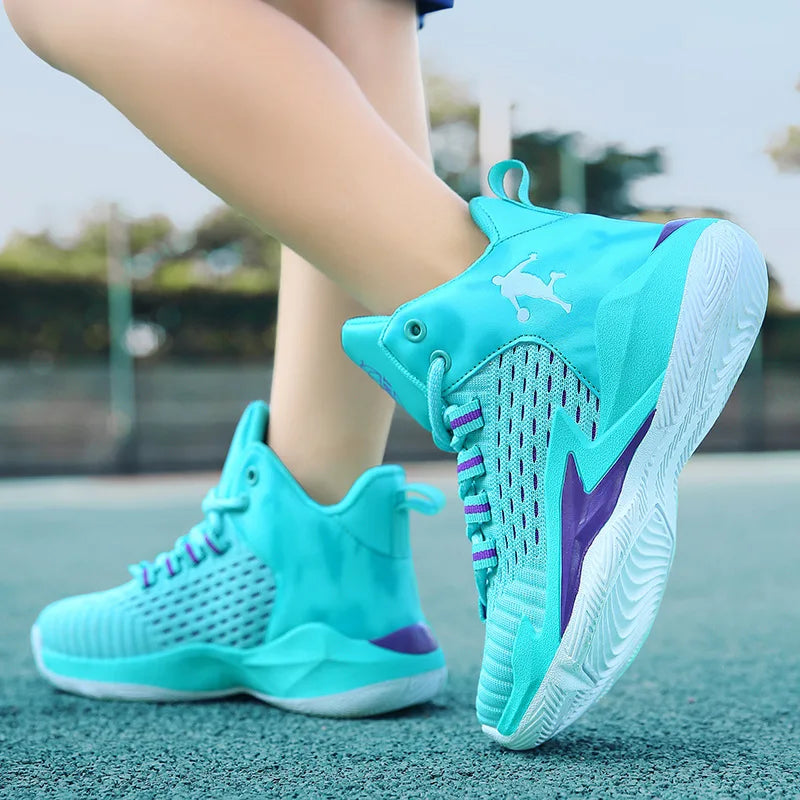 Children's Basketball Shoes New Style Boys Girls' Sports Trainers Student Fashion Mesh Breathable Running Sneakers Kids Footwear