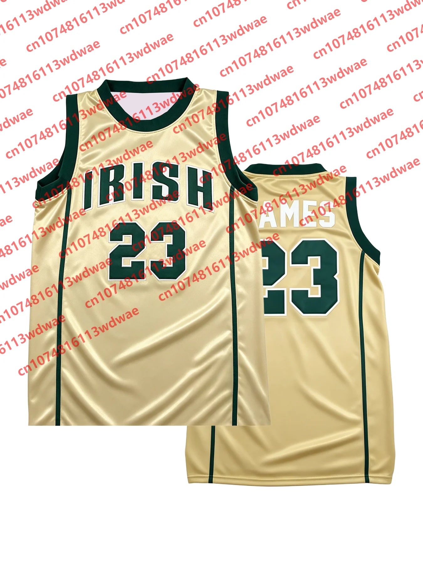 2026 New James 23 Fighting Irish High School Basketball Jersey Men Sleeveless Retro Fan Sports Tank Top Streetwear KID Uniform
