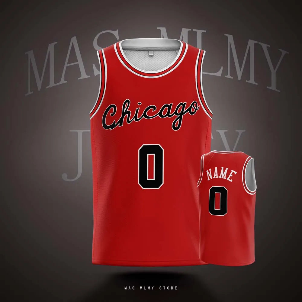 Customized Team Chicago Basketball Jerseys Printed Kids Youth and Adult with Any Name and Number Personalized DIY Sports Shirts