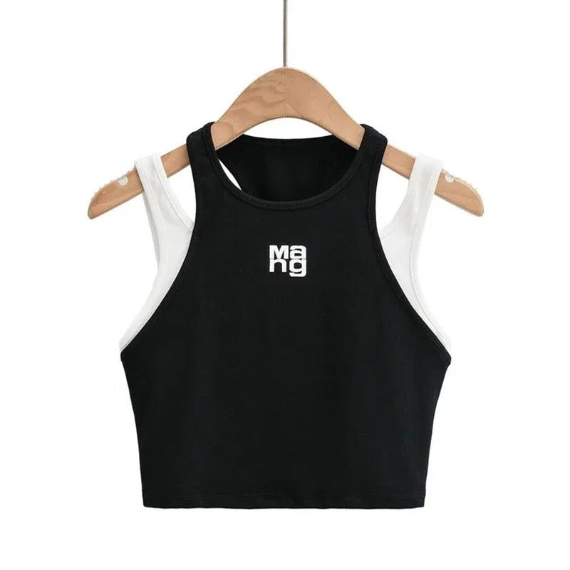 Summer Women Versatile Outside Designer Vest Lady Vacation Color Blocking Tops Female Comfortable Streetwear Gothic Clothes