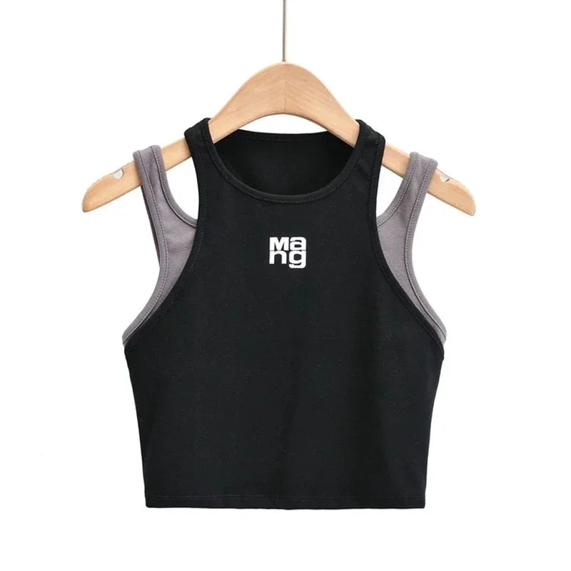 Summer Women Versatile Outside Designer Vest Lady Vacation Color Blocking Tops Female Comfortable Streetwear Gothic Clothes