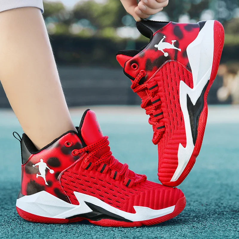 Children's Basketball Shoes New Style Boys Girls' Sports Trainers Student Fashion Mesh Breathable Running Sneakers Kids Footwear