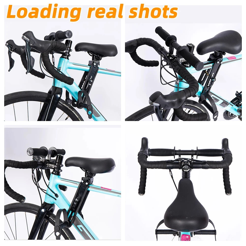 Adjustable Kids Front Bike Seat Universal Child Safety Saddle with Handlebar Pedals Quick Release Mount Parent-Child Cycle Seat