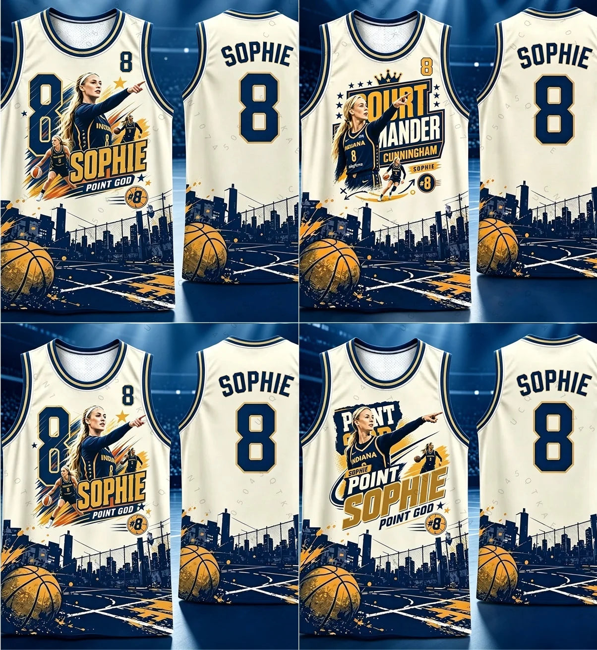 2026 Summer Sophie Cunningham The Point Is To Win Game Tank Top Basketball Jersey Mens Women's Breathable Kids Basketball Jersey