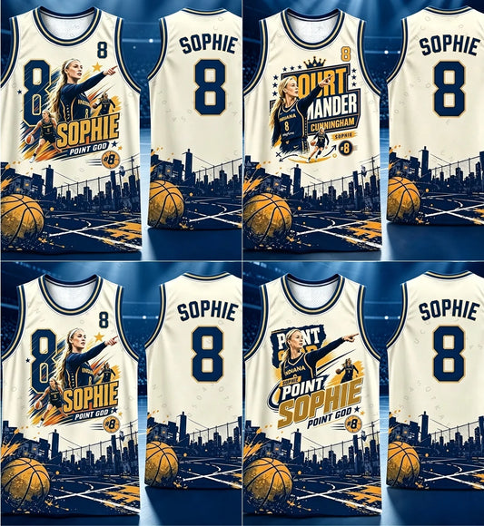 2026 Summer Sophie Cunningham The Point Is To Win Game Tank Top Basketball Jersey Mens Women's Breathable Kids Basketball Jersey