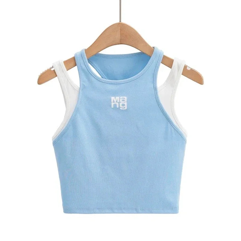 Summer Women Versatile Outside Designer Vest Lady Vacation Color Blocking Tops Female Comfortable Streetwear Gothic Clothes