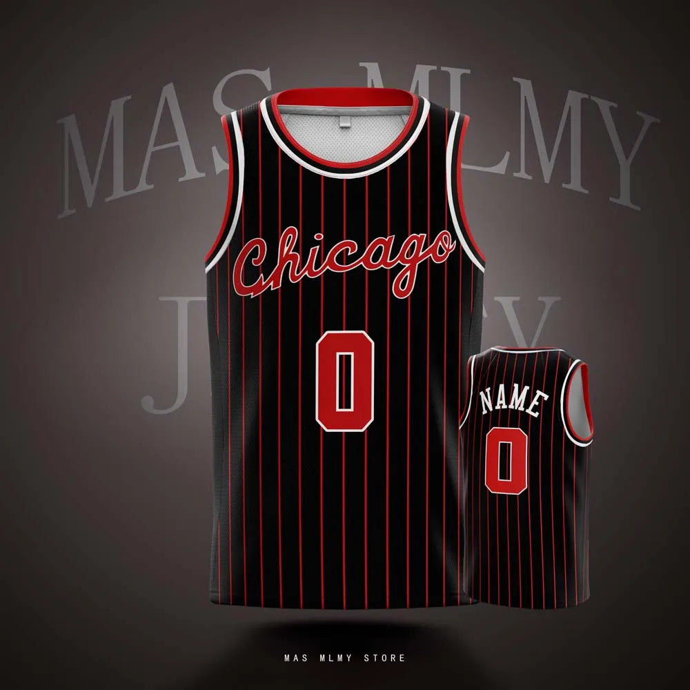Customized Team Chicago Basketball Jerseys Printed Kids Youth and Adult with Any Name and Number Personalized DIY Sports Shirts