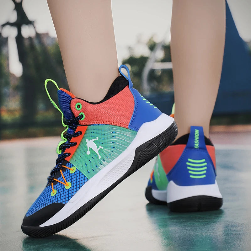 Brand Design Basketball Shoes For Kids Sneakers Comfort Cushion Boys Sport Sneakers Training Shoes Non-Slip Children's Sneakers