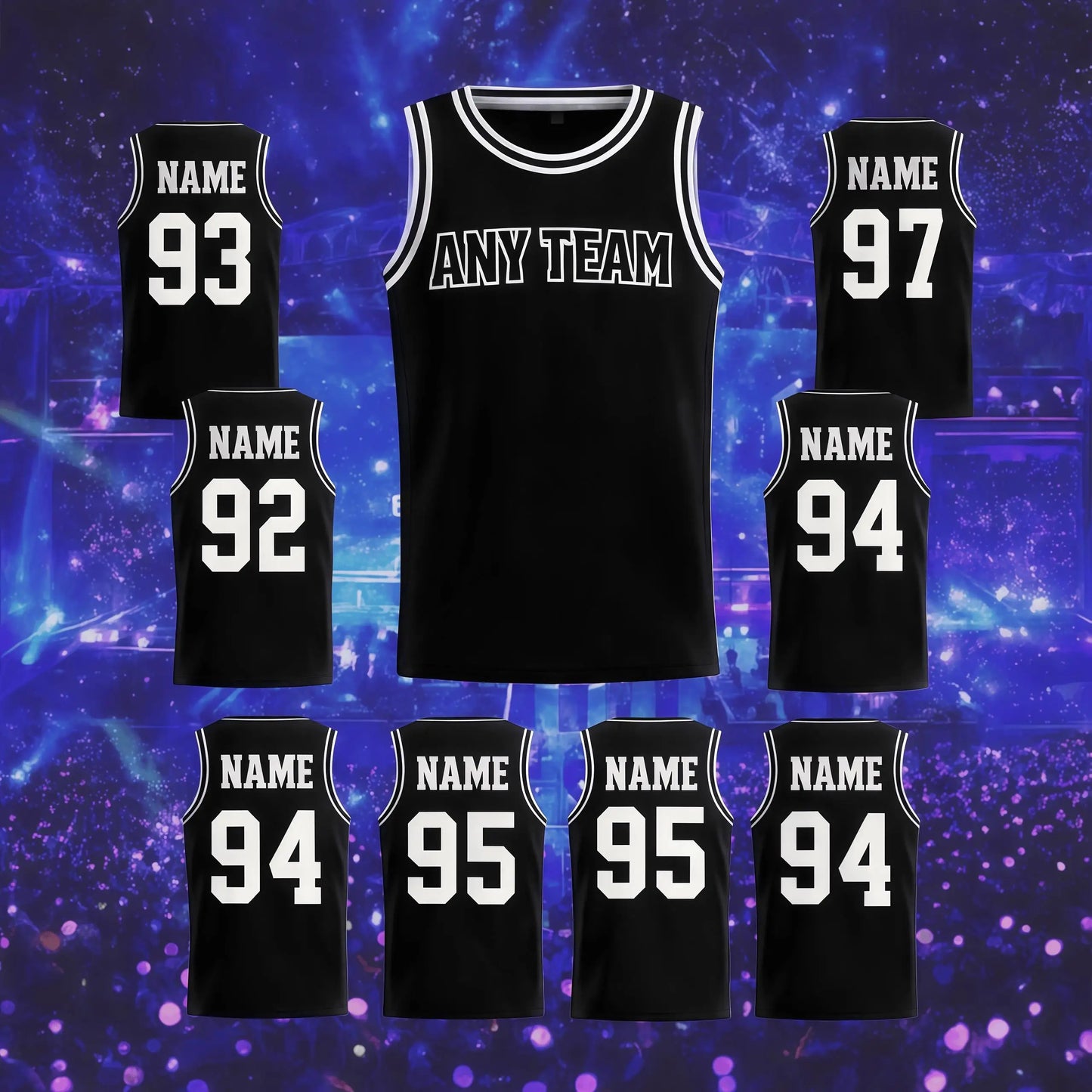 Custom Black Basketball Jersey NO.07 Personalized Street Sports Jersey Birthday Gift Kpop Fans Casual Vest Tank Tops
