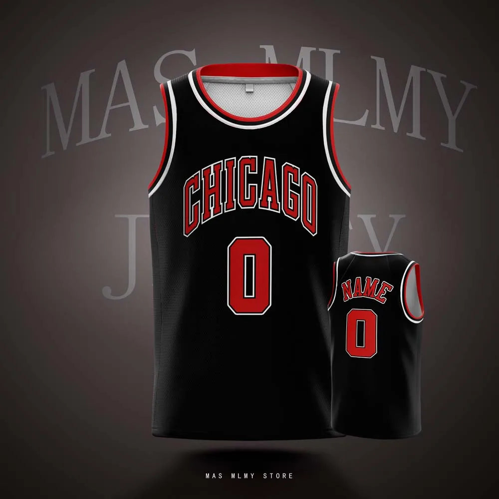 Customized Team Chicago Basketball Jerseys Printed Kids Youth and Adult with Any Name and Number Personalized DIY Sports Shirts