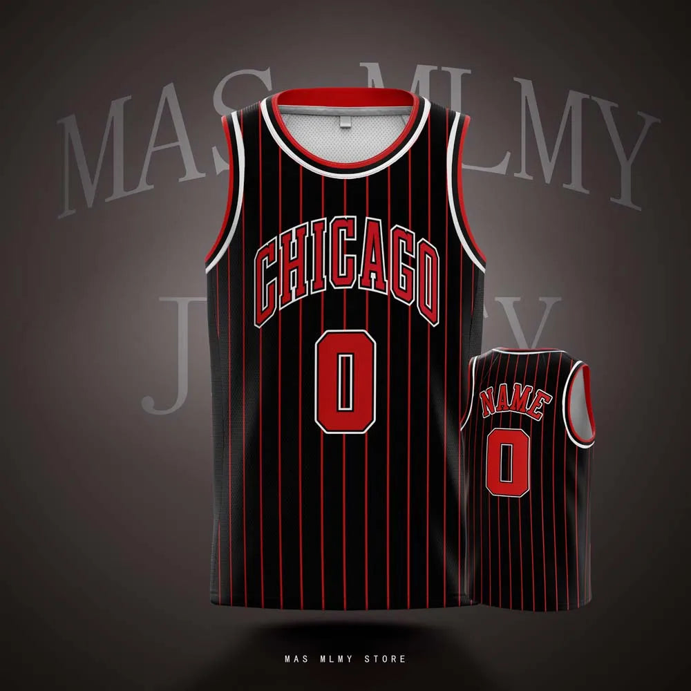 Customized Team Chicago Basketball Jerseys Printed Kids Youth and Adult with Any Name and Number Personalized DIY Sports Shirts