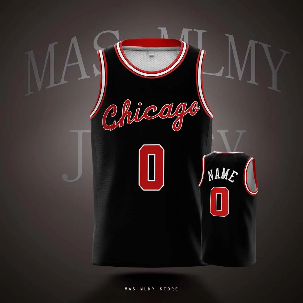 Customized Team Chicago Basketball Jerseys Printed Kids Youth and Adult with Any Name and Number Personalized DIY Sports Shirts