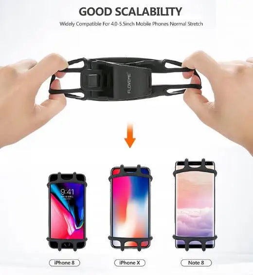 360 Degrees Rotatable Silicone Bicycle Phone Holder Accessories For iPhone Riding Bike Motorcycle Stand Bracket Non-slip Cycling