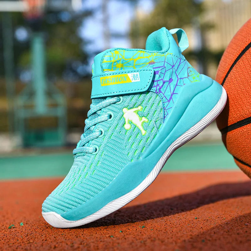 Children's Basketball Shoes New Style Boys Girls' Sports Trainers Student Fashion Mesh Breathable Running Sneakers Kids Footwear
