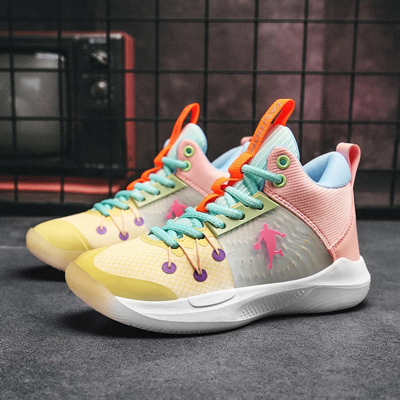 Brand Design Basketball Shoes For Kids Sneakers Comfort Cushion Boys Sport Sneakers Training Shoes Non-Slip Children's Sneakers