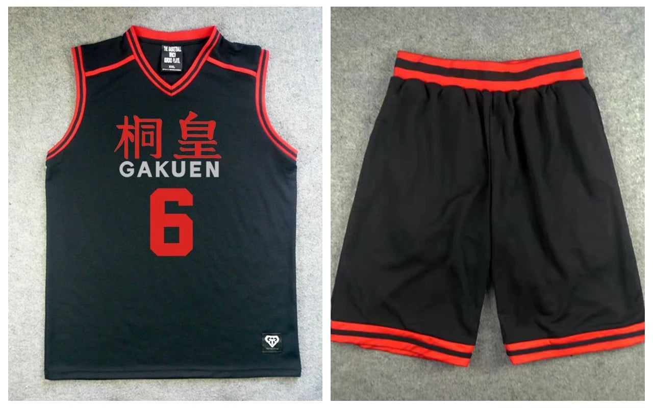 Anime Kuroko no Basket Basuke Cosplay Jersey Sets GAKUEN School Uniform Aomine Daiki Basketball Sportswear T Shirt Shorts Suits