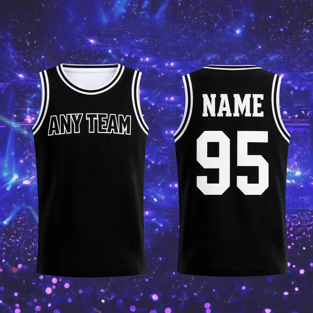 Custom Black Basketball Jersey NO.07 Personalized Street Sports Jersey Birthday Gift Kpop Fans Casual Vest Tank Tops