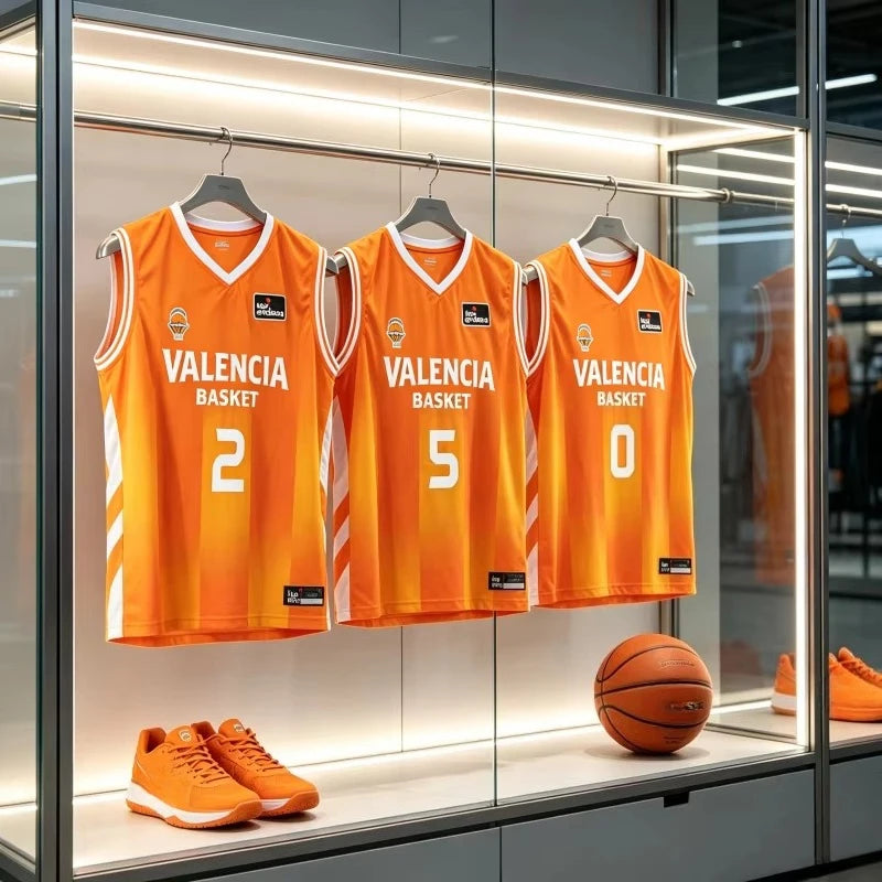 Summer New Spain Basketball League Basketball Jersey Sports Vest Valencia Basket Jaime Pradilla Number 2 Jersey Family Kids Tees