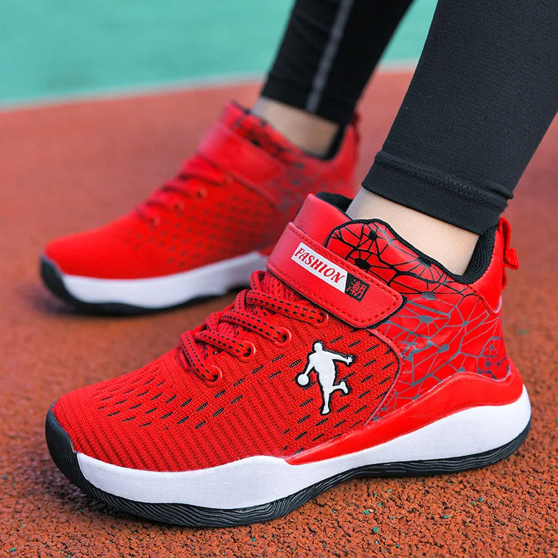 Children's Basketball Shoes New Style Boys Girls' Sports Trainers Student Fashion Mesh Breathable Running Sneakers Kids Footwear
