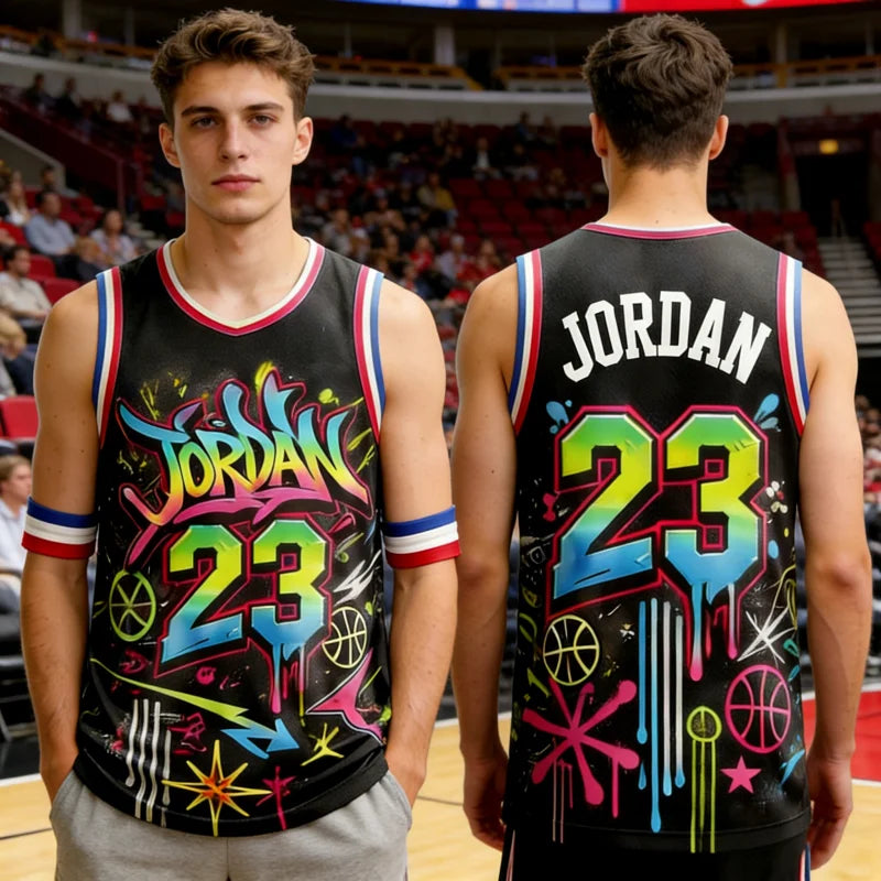 2026 Summer New Arrivals Jordan No. 23 Street Style Basketball Jersey Sports Vest Men Women Fan Special Jersey Family Kids Tees