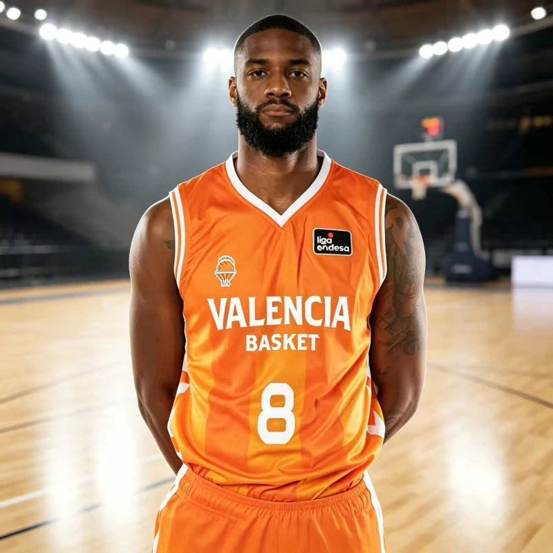 Summer New Spain Basketball League Basketball Jersey Sports Vest Valencia Basket Jaime Pradilla Number 2 Jersey Family Kids Tees
