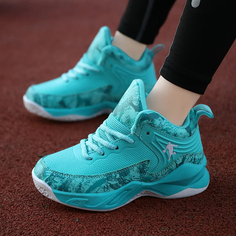 Non-slip Boy's Basketball Shoes Fashion Children Sneakers High-top Kid's Sports Shoes Durable Lightweight Walking Running Shoes
