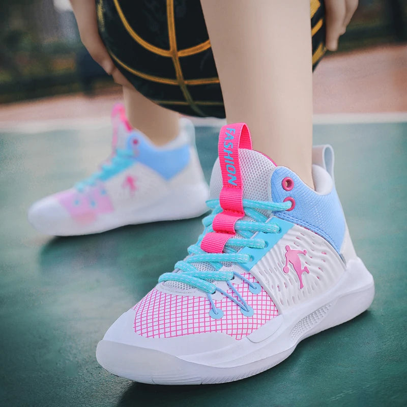 Brand Design Basketball Shoes For Kids Sneakers Comfort Cushion Boys Sport Sneakers Training Shoes Non-Slip Children's Sneakers