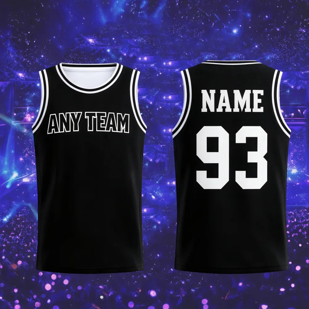 Custom Black Basketball Jersey NO.07 Personalized Street Sports Jersey Birthday Gift Kpop Fans Casual Vest Tank Tops