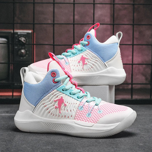 Brand Design Basketball Shoes For Kids Sneakers Comfort Cushion Boys Sport Sneakers Training Shoes Non-Slip Children's Sneakers