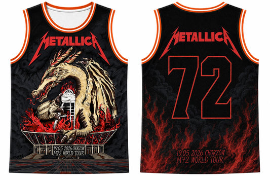 Y2K sports Casual Metallica M72 WORLD TOUR 2026 Basketball Jersey Men Women Summer Vest Breathable Quick Dry Kids Clothing