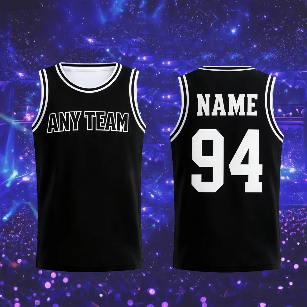 Custom Black Basketball Jersey NO.07 Personalized Street Sports Jersey Birthday Gift Kpop Fans Casual Vest Tank Tops