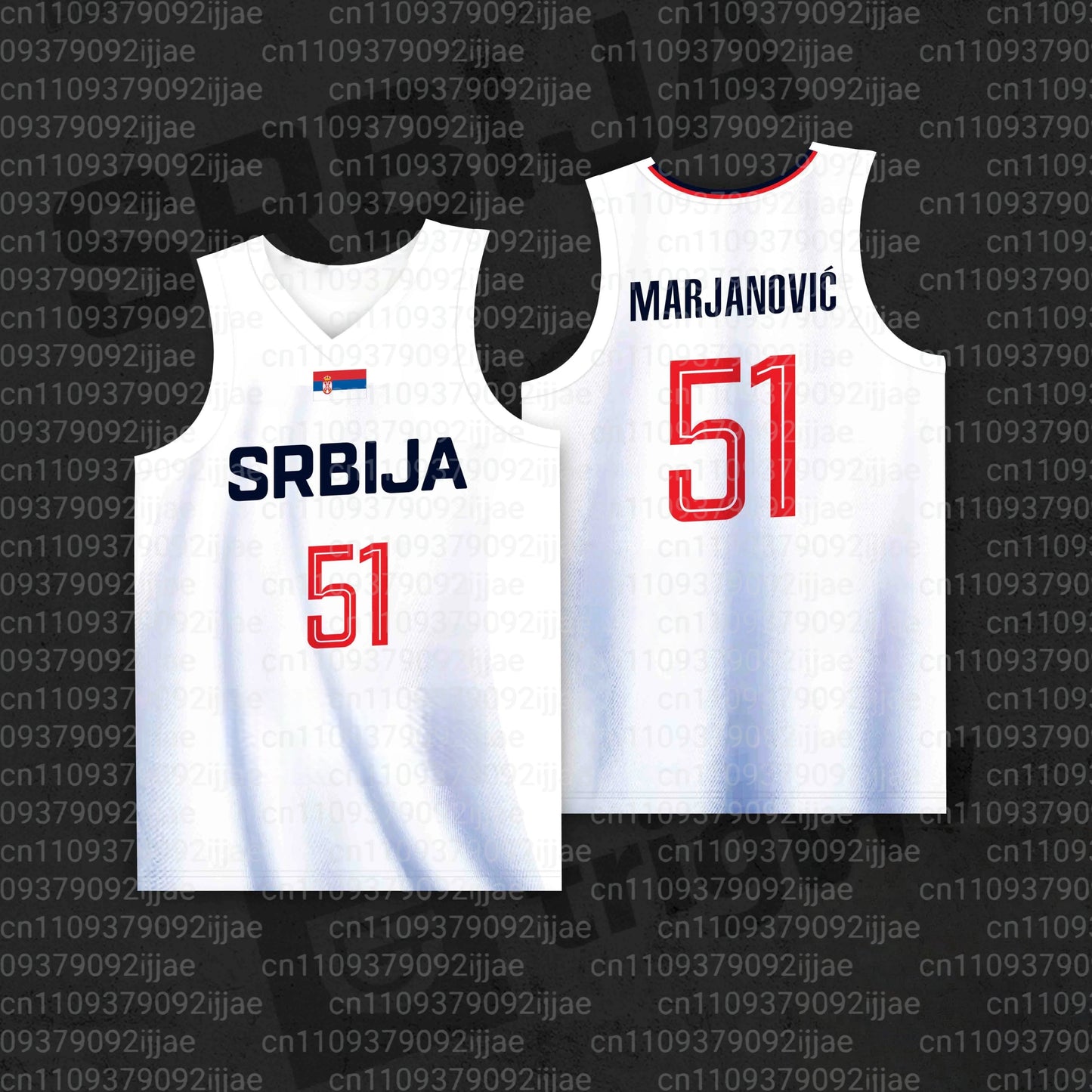 Basketball Jerseys  Srbija 15 Jokic Jersey Sewing Cheap High Quality Outdoor Sportswear Navy Blue White Fashion FamilyMatching