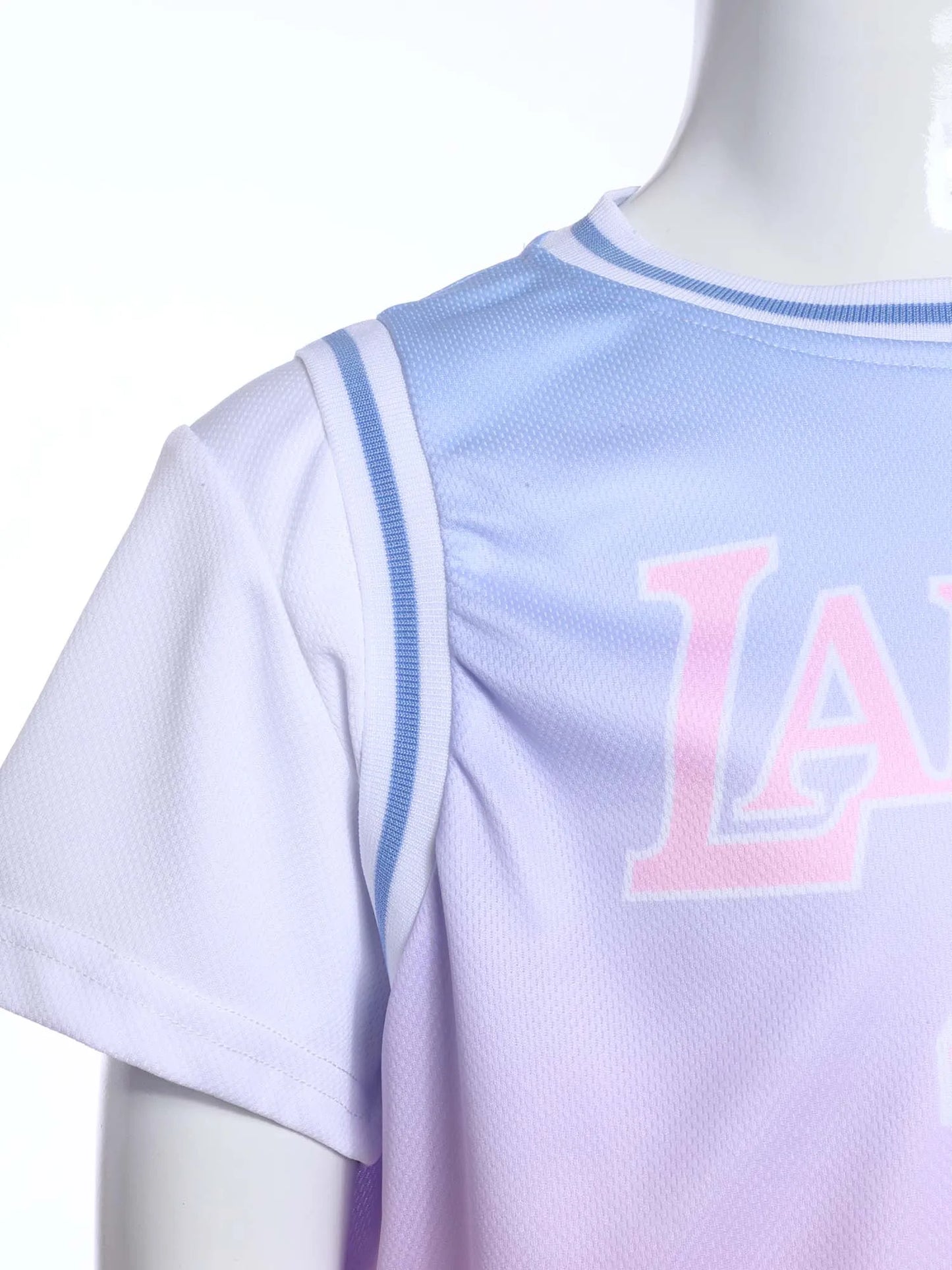Girls Basketball Jerseys Sports Set Letter Printed Short Sleeve T-shirt with Elastic Waistband Shorts Athletic Training Uniforms