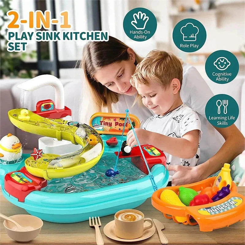 Outdoor Summer Beach Toys Toddler Summer Outdoor Toys Play Sink with Running Water for Kids