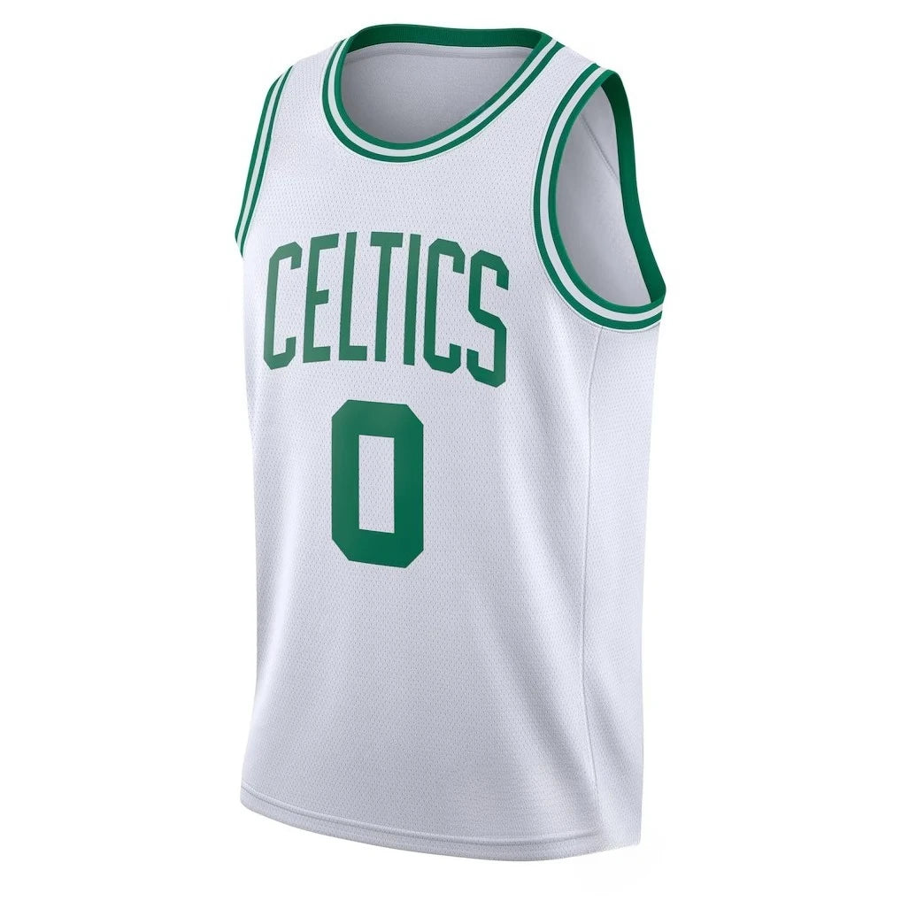 Basketball Jersey - White with Green Accents Breathable Sports 3d HD Prints Ideal Jersey