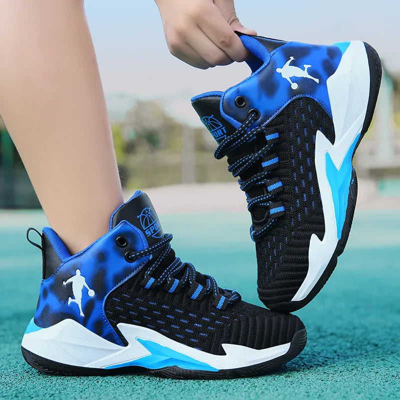 Children's Basketball Shoes New Style Boys Girls' Sports Trainers Student Fashion Mesh Breathable Running Sneakers Kids Footwear