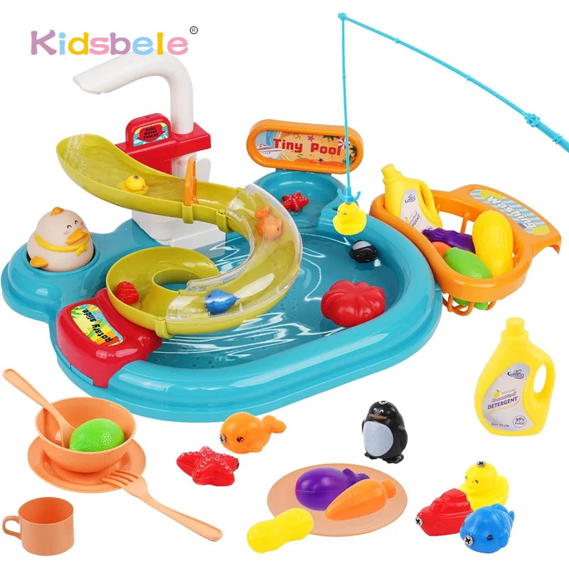 Outdoor Summer Beach Toys Toddler Summer Outdoor Toys Play Sink with Running Water for Kids