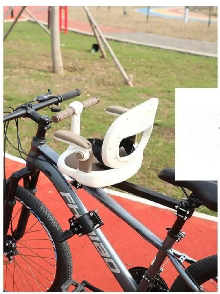 Rotatable & Foldable Front Mount Kids Bike Seat Safety Anti-Drop Bicycle Saddle for Mountain Bike